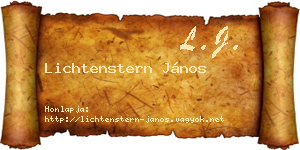 Lichtenstern János névjegykártya