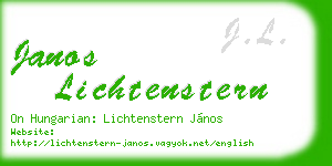 janos lichtenstern business card