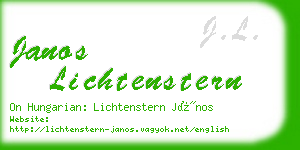 janos lichtenstern business card